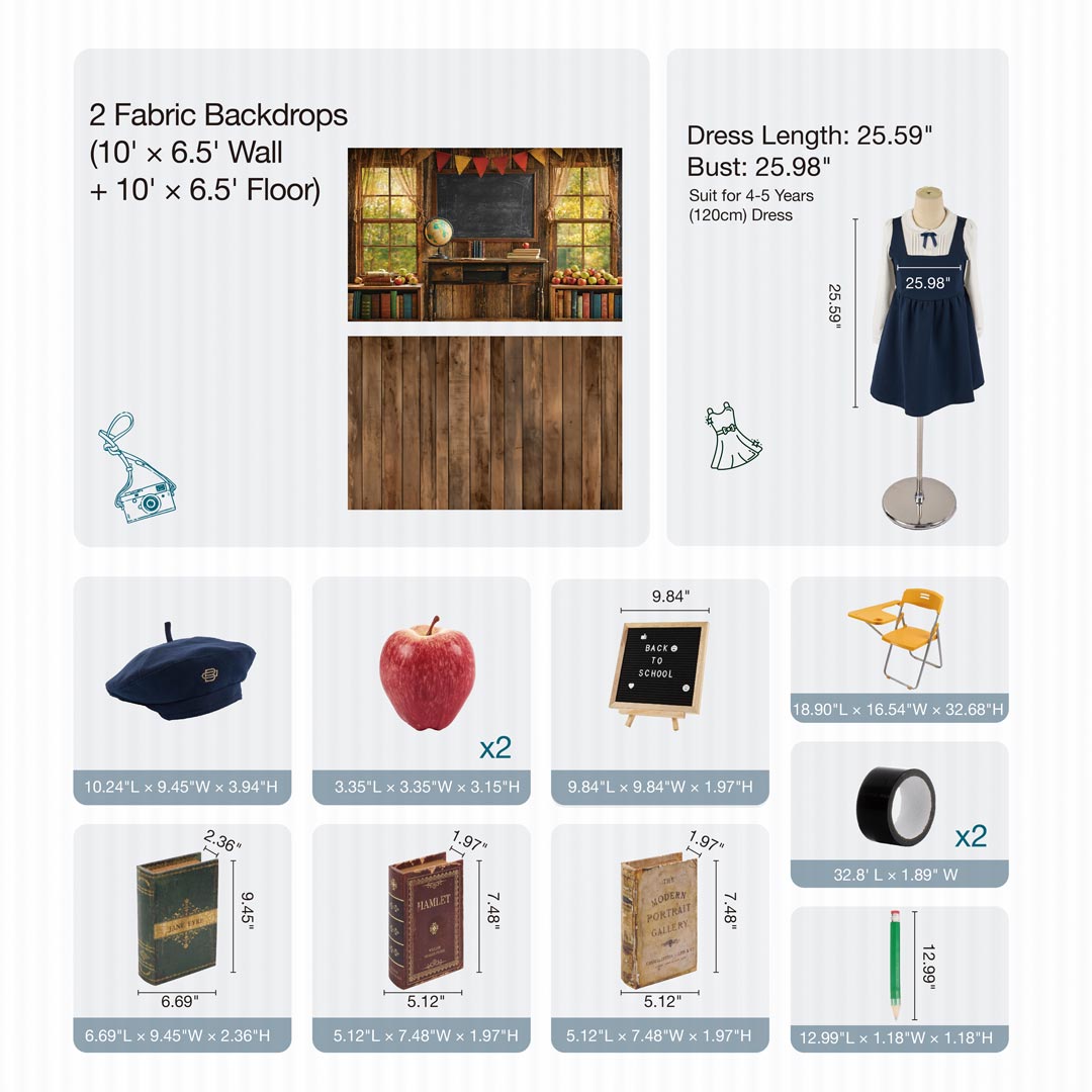 Kate Zurück zu Schule Kreidetafel Globus Foto Kit - Kate Backdrop.de