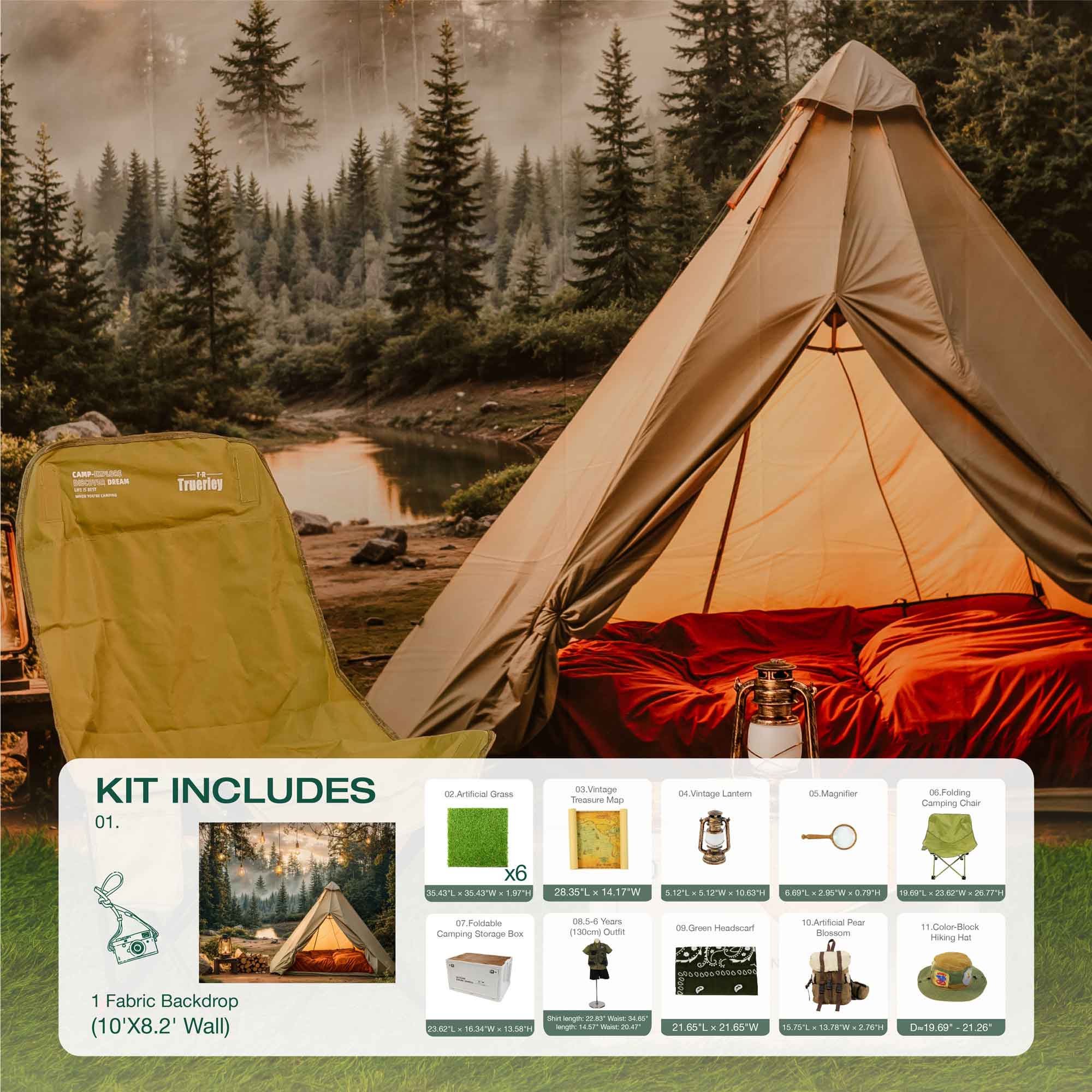 Kate Camping Abenteuer Foto Kit - Kate Backdrop.de