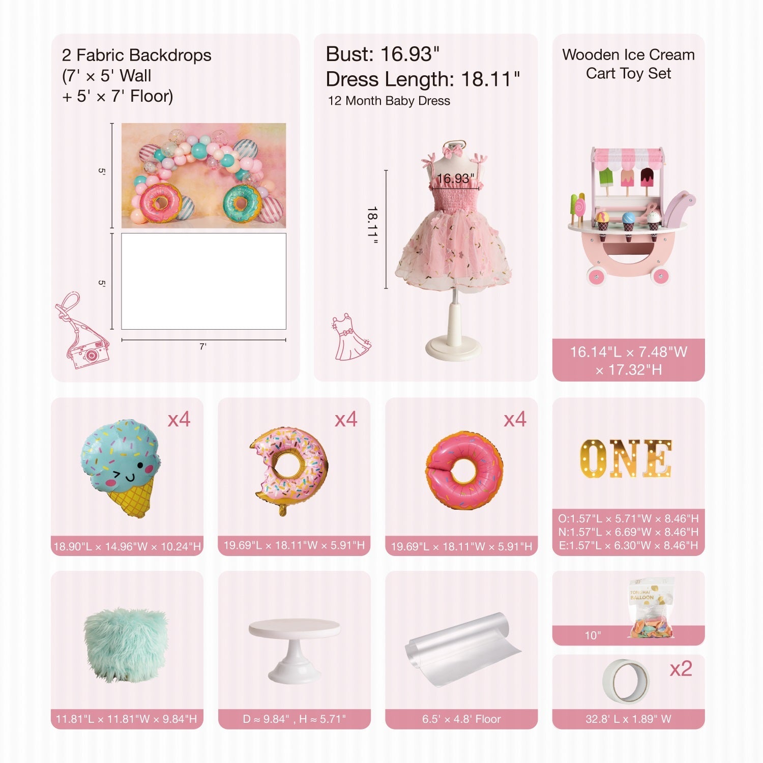 Kate Donut Cake Smash Photo Kit - Kate Backdrop.de