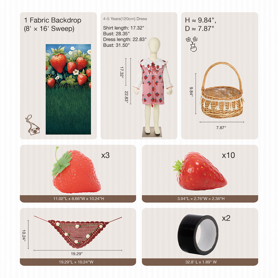 Kate Sommer-Erdbeer-Fotokit - Kate Backdrop.de