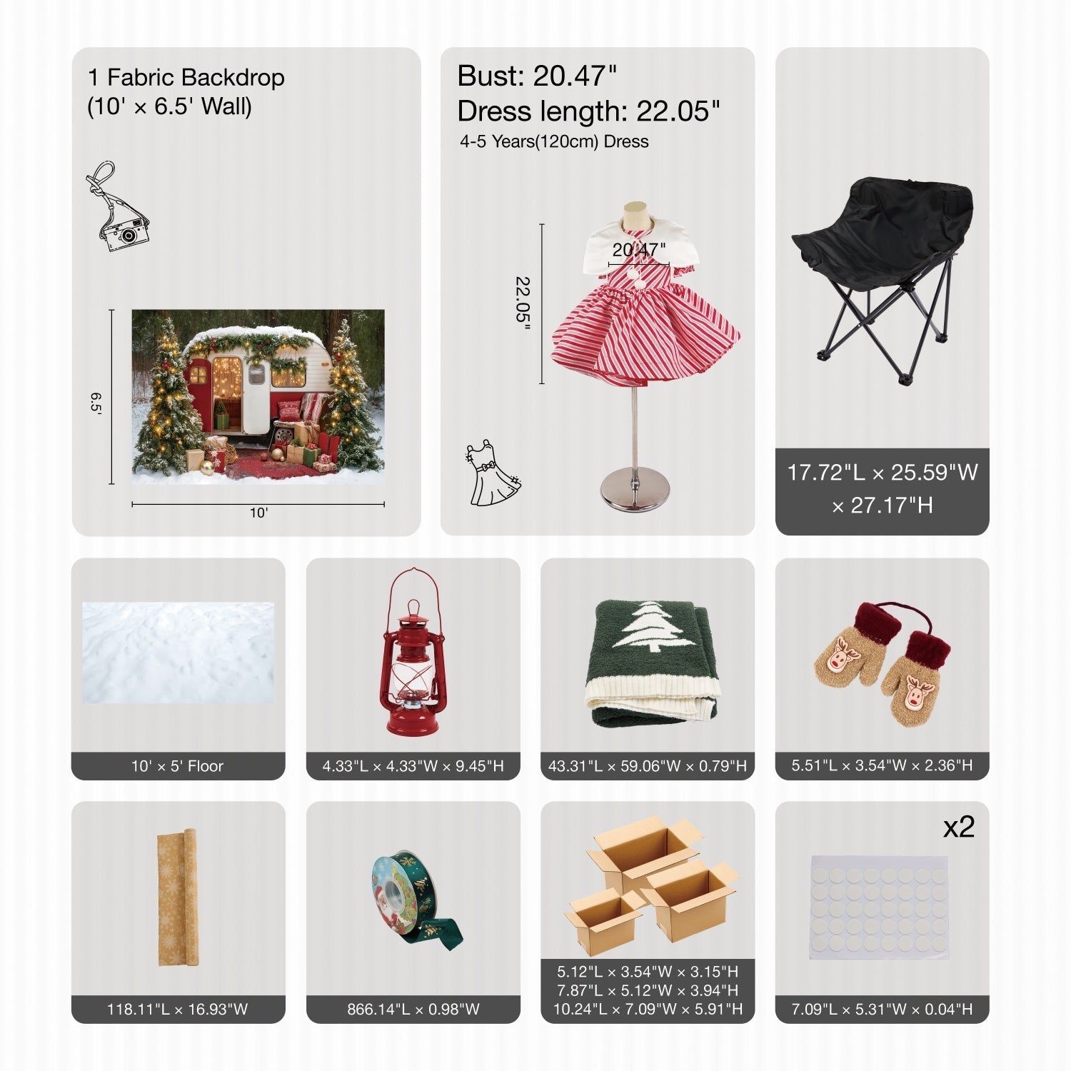 Kate Winter Weihnachten Baum Camper RV Geschenke Foto-Kit - Kate Backdrop.de