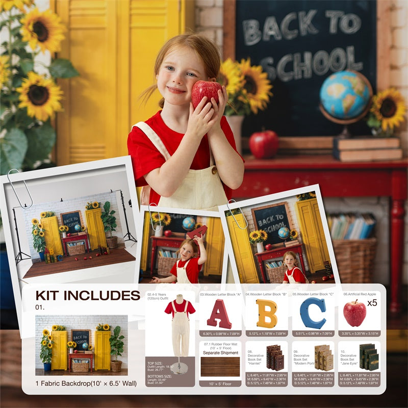 Kate Zurück zu Schule Schultafel ABC Foto Kit