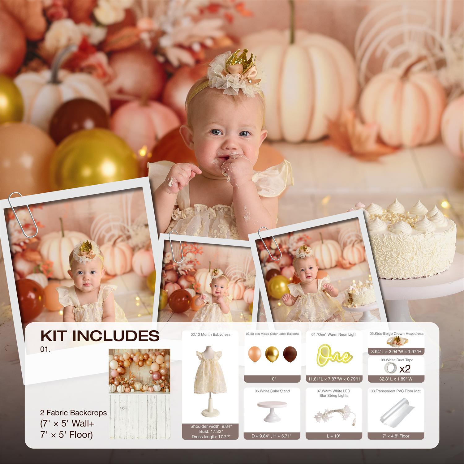 Kate Boho Kürbisse Cake Smash Foto Kit