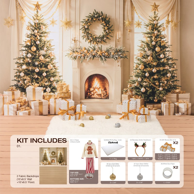 Kate Winter Weihnachten Kamin Geschenke Kamin Foto Kit - Kate Backdrop.de