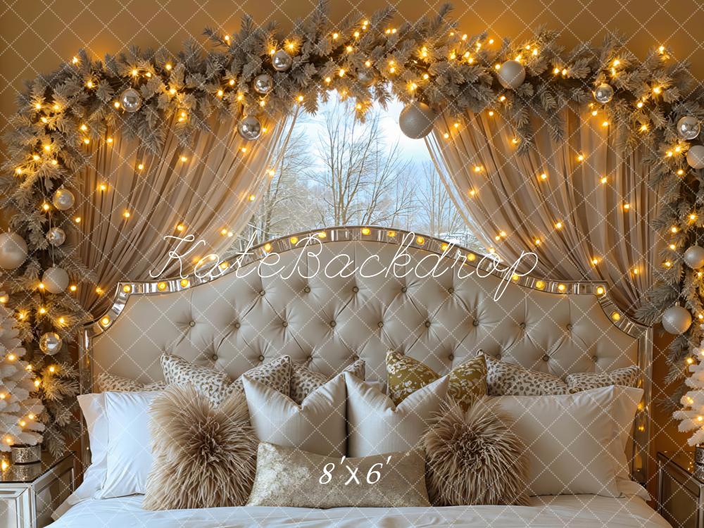 Kate Weihnachten Schlafzimmer Lichter Elegant Hintergrund Entworfen von Mini MakeBelieve - Kate Backdrop.de