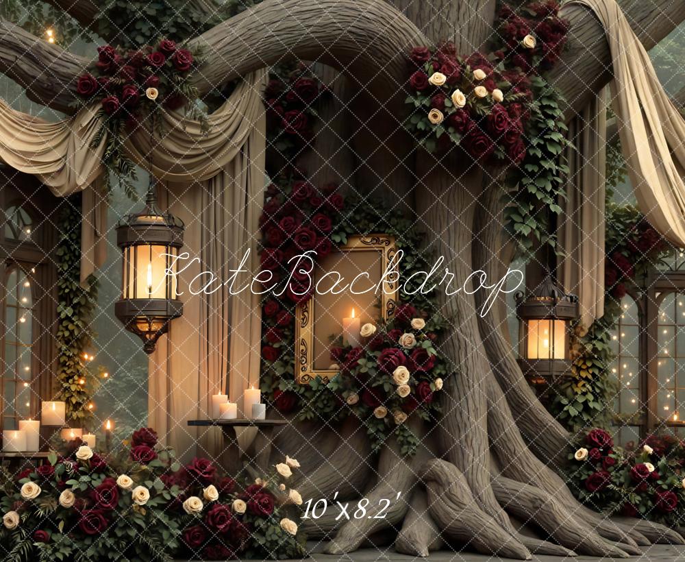 Kate Hochzeit Baum Fenster Rosen Vintage Hintergrund Entworfen von Mini MakeBelieve