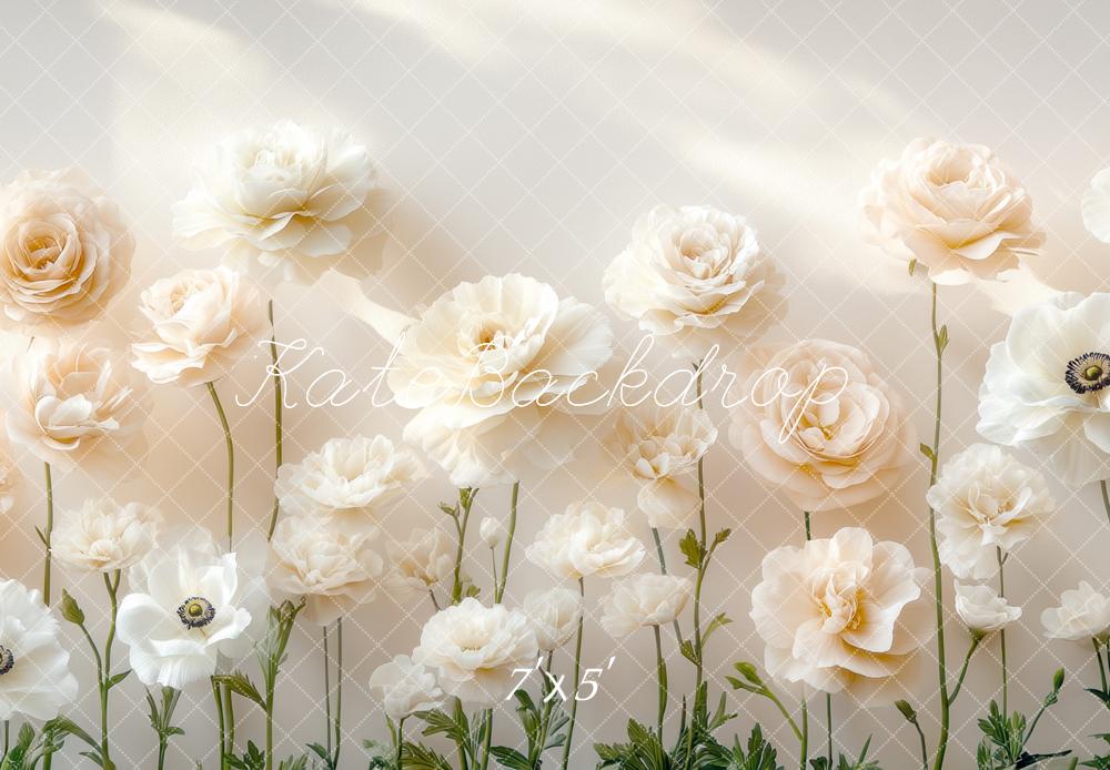 Kate Blume Creme Pastell Hintergrund Entworfen von Mini MakeBelieve - Kate Backdrop.de