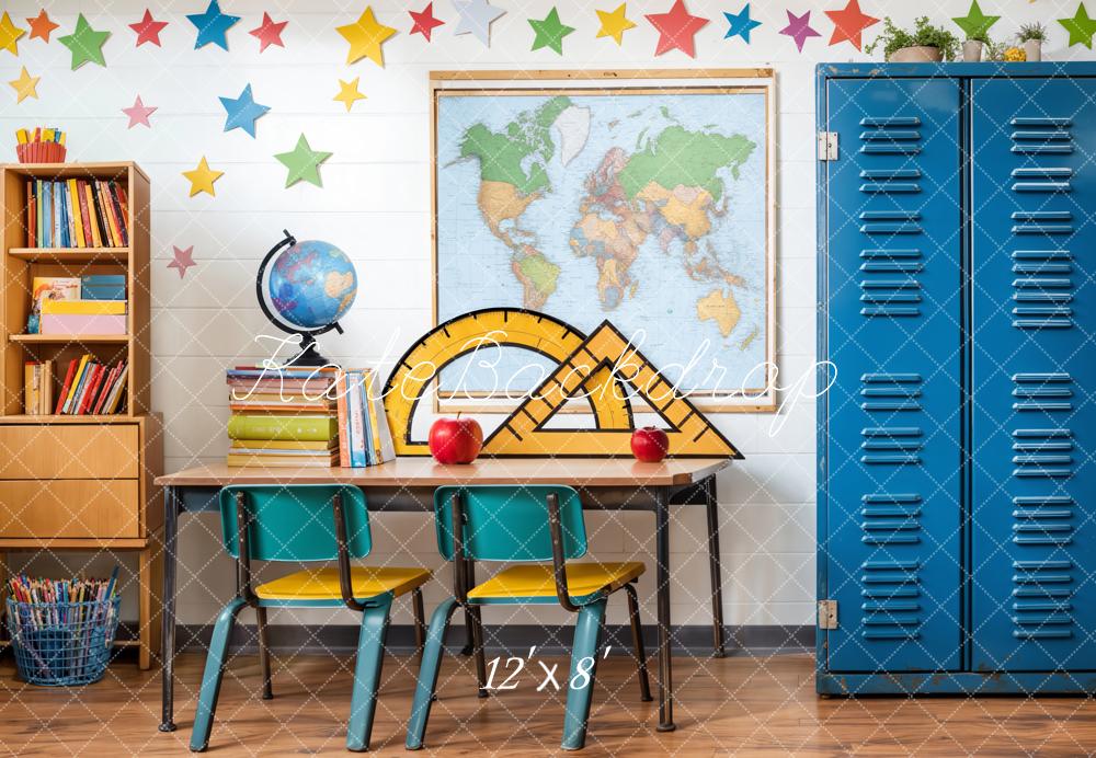 Kate Zurück Zur Schule Klassenzimmer Bunt Fleece Hintergrund Entworfen von Emetselch - Kate Backdrop.de