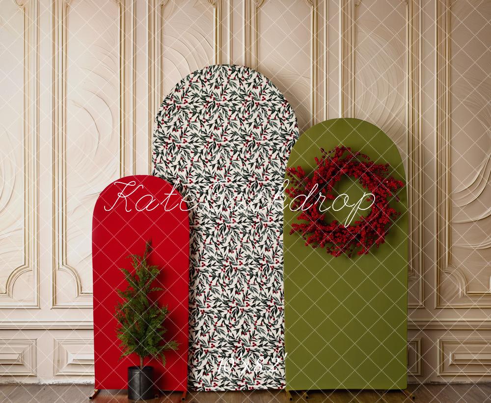 Kate Weihnachten Tannenzweig Beeren Kranz Hintergrund Entworfen von Mandy Ringe
