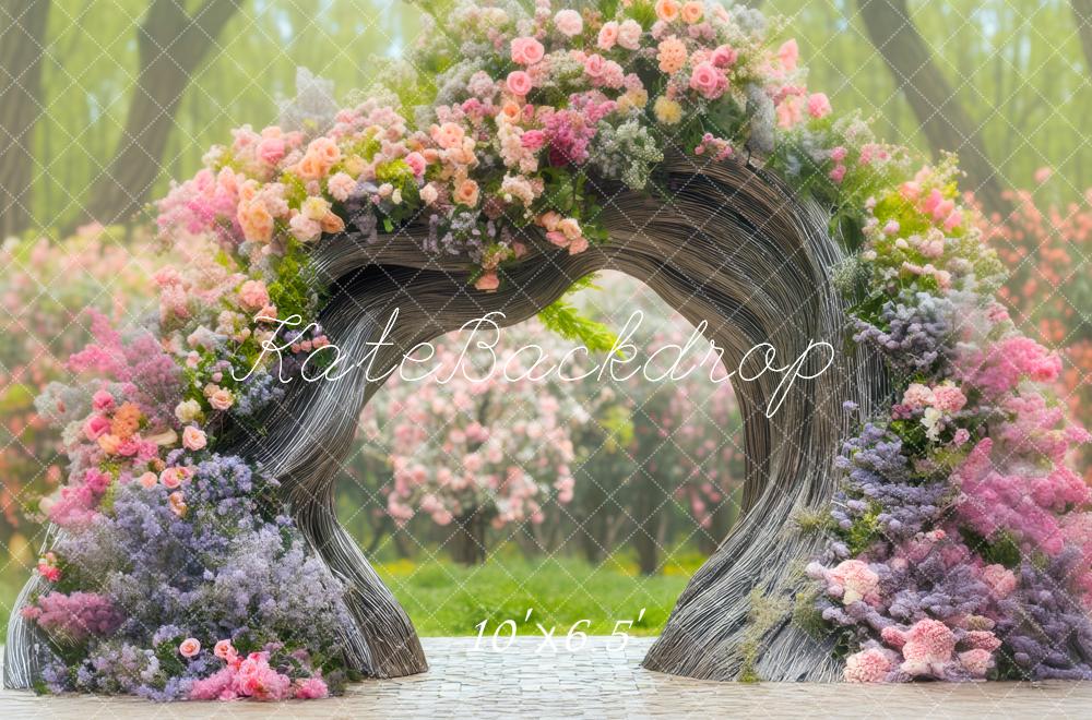 Kate Hochzeit Herzbogen Blumen Pastell Hintergrund Entworfen von Mini MakeBelieve - Kate Backdrop.de