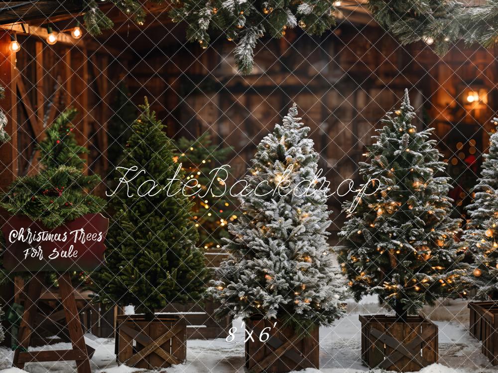 Kate Weihnachten Tannenbäume Lichter Vintage Hintergrund Entworfen von Emetselch