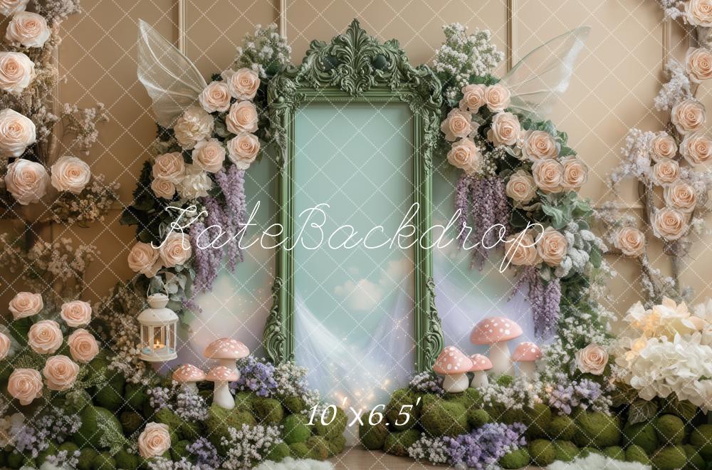 Kate Feenwald Blumen Rahmen Pastell Hintergrund Entworfen von Mini MakeBelieve - Kate Backdrop.de