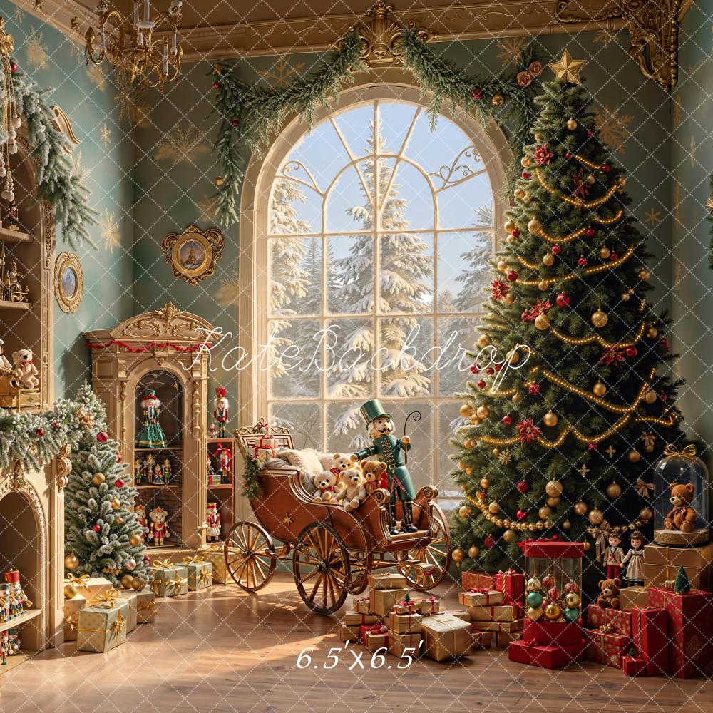 Kate Weihnachten Wohnzimmer Weihnachtsbaum Geschenke Hintergrund Entworfen von Emetselch - Kate Backdrop.de