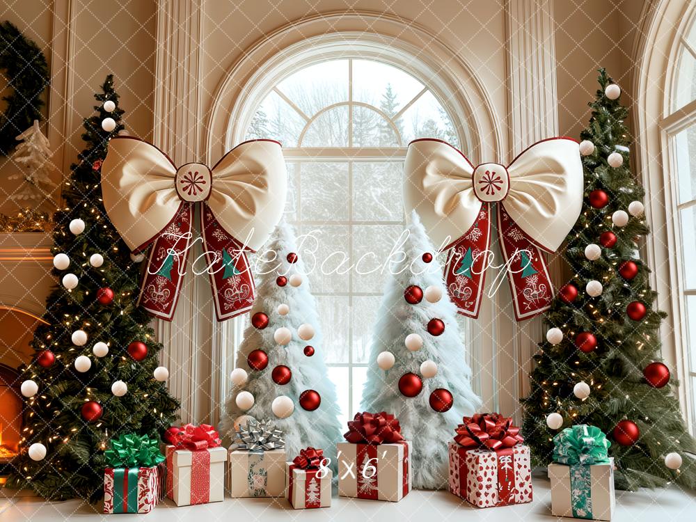 Kate Weihnachten Weihnachtsbaum Geschenk Schleifen Hintergrund Entworfen von Mini MakeBelieve - Kate Backdrop.de