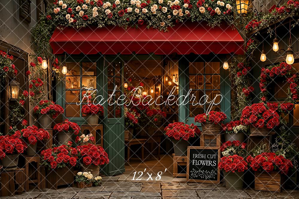 ⚡Blitzangebote #1-Kate Blumenladen Rote Rosen Romantik Hintergrund Entworfen von Emetselch - Kate Backdrop.de