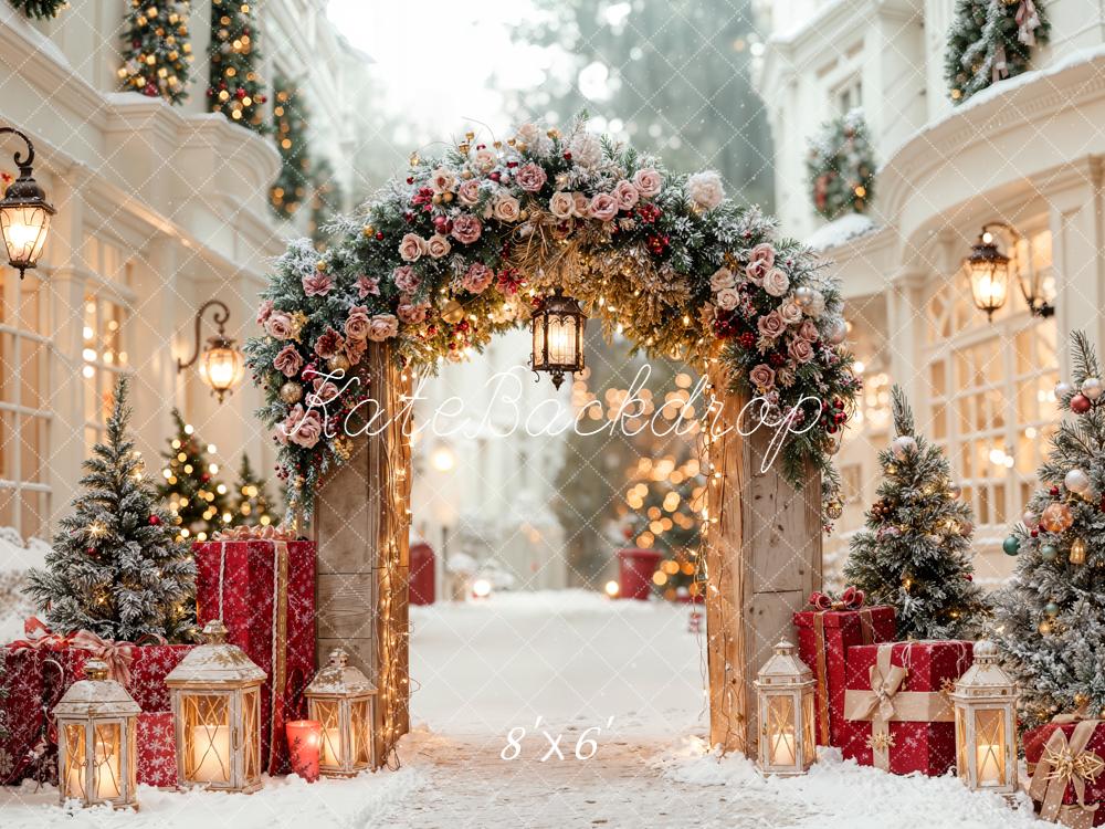 Kate Weihnachten Bogen Geschenke Schnee Hintergrund Entworfen von Emetselch - Kate Backdrop.de