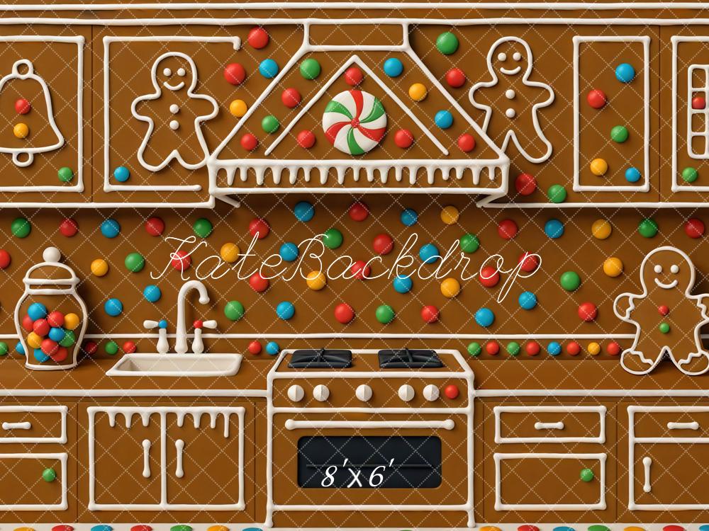 Kate Weihnachten Lebkuchen Küche Bunt Hintergrund Entworfen von Mini MakeBelieve - Kate Backdrop.de