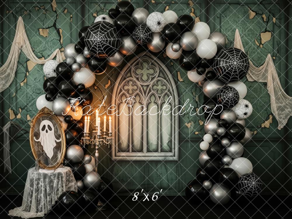 Kate Halloween Ballonbogen Spinnennetz Vintage Hintergrund Entworfen von Patty Roberts