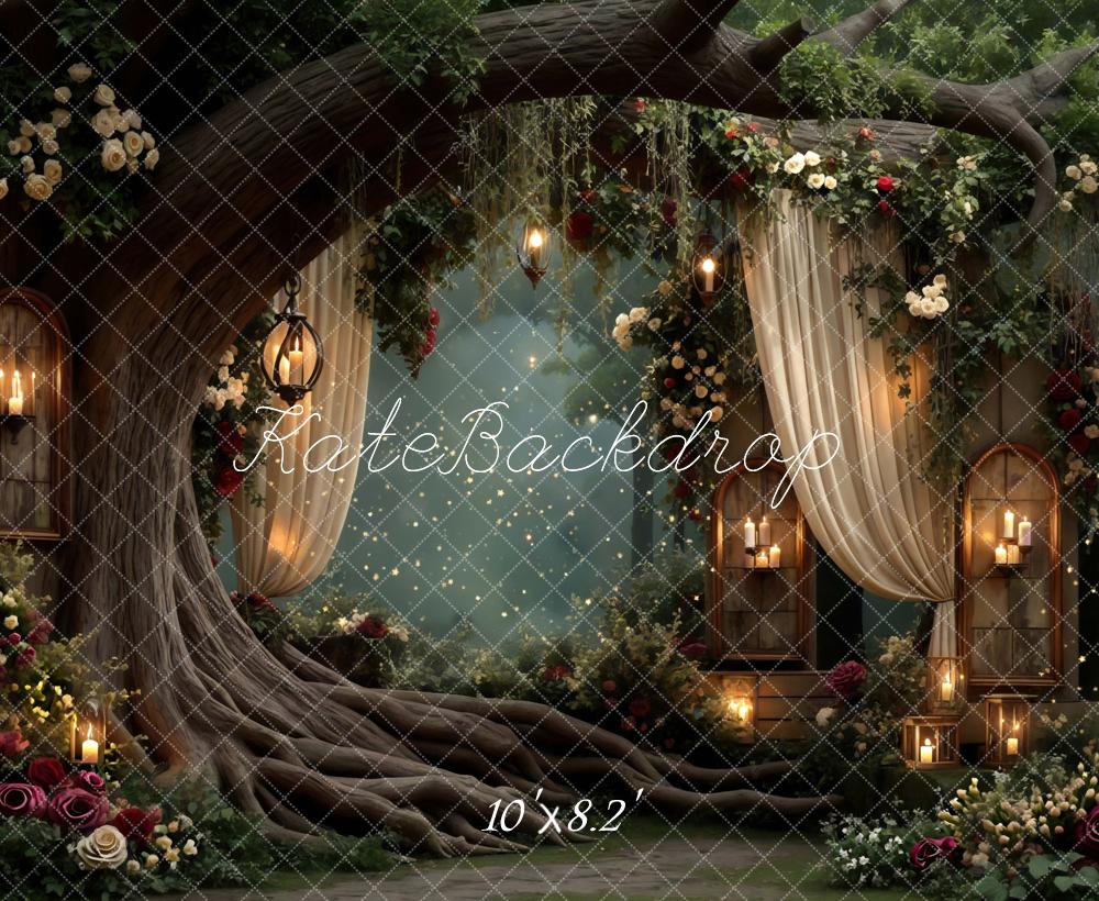 Kate Märchen Baum Lichter Blumen Hintergrund Entworfen von Mini MakeBelieve - Kate Backdrop.de
