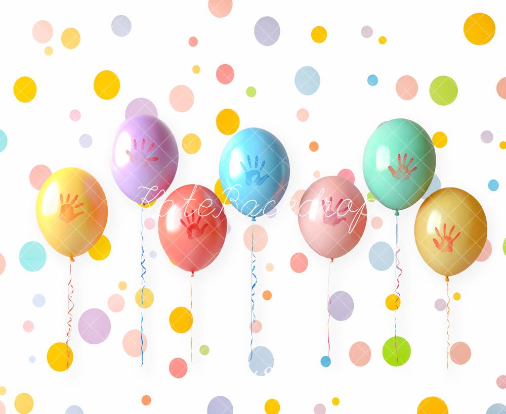 Kate Kinder Luftballons Bunt Hintergrund Entworfen von Emetselch - Kate Backdrop.de