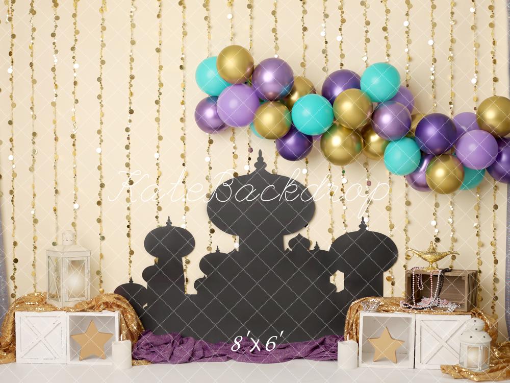 Kate Orientalisch Palast Ballons Gold Hintergrund Entworfen von Mini MakeBelieve - Kate Backdrop.de