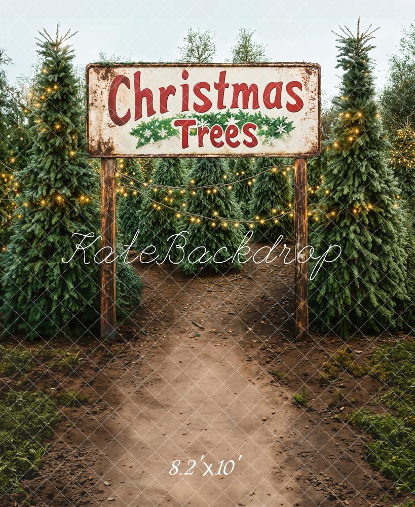 Kate Weihnachten Tannenbäume Lichter Natur Hintergrund Entworfen von Emetselch - Kate Backdrop.de