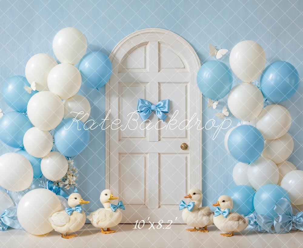 Kate Kinder Geburtstag Enten Ballons Blau Hintergrund Entworfen von Emetselch