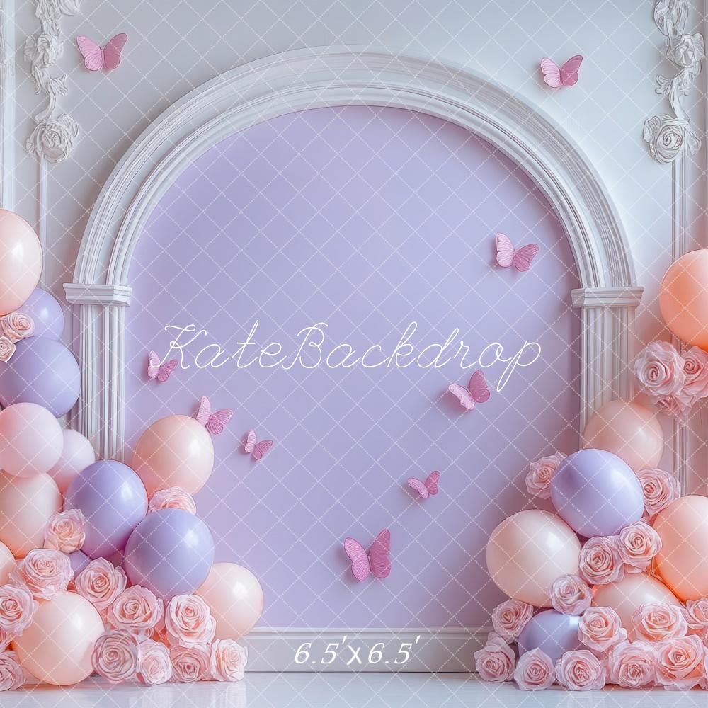 Kate Geburtstag Ballons Rosen Pastell Hintergrund Entworfen von Mini MakeBelieve