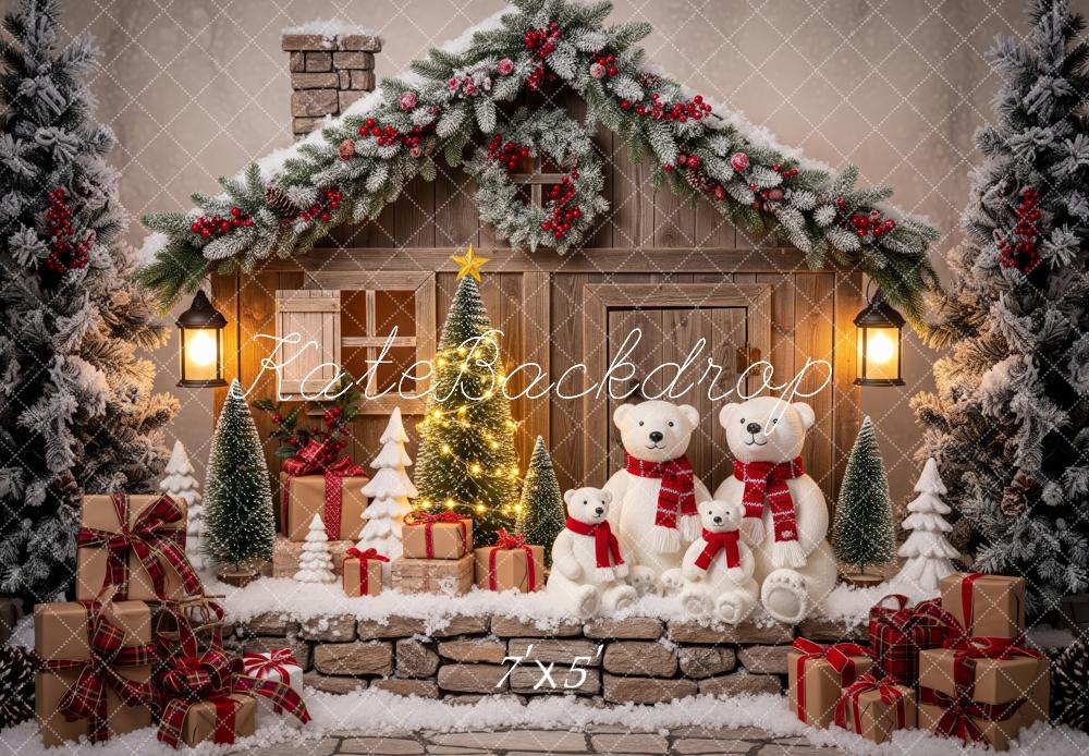 Kate Weihnachten Hütte Eisbären Geschenke Hintergrund Entworfen von Patty Roberts