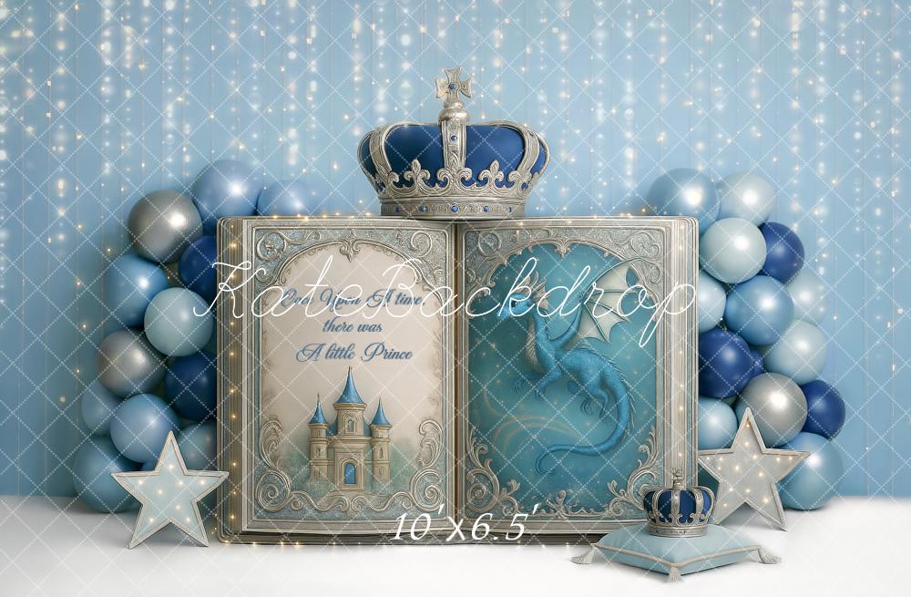 Kate Neugeborenes Märchenbuch Drache Blau Hintergrund Entworfen von Ashley Paul - Kate Backdrop.de