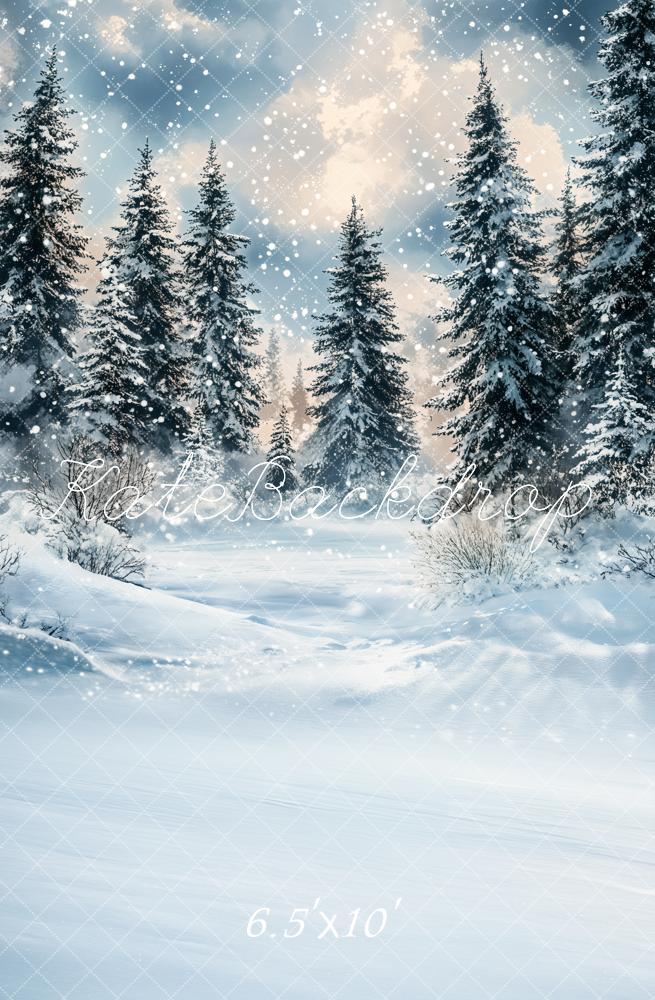 Kate Winter Tannen Schnee Landschaft Hintergrund Entworfen von Emetselch