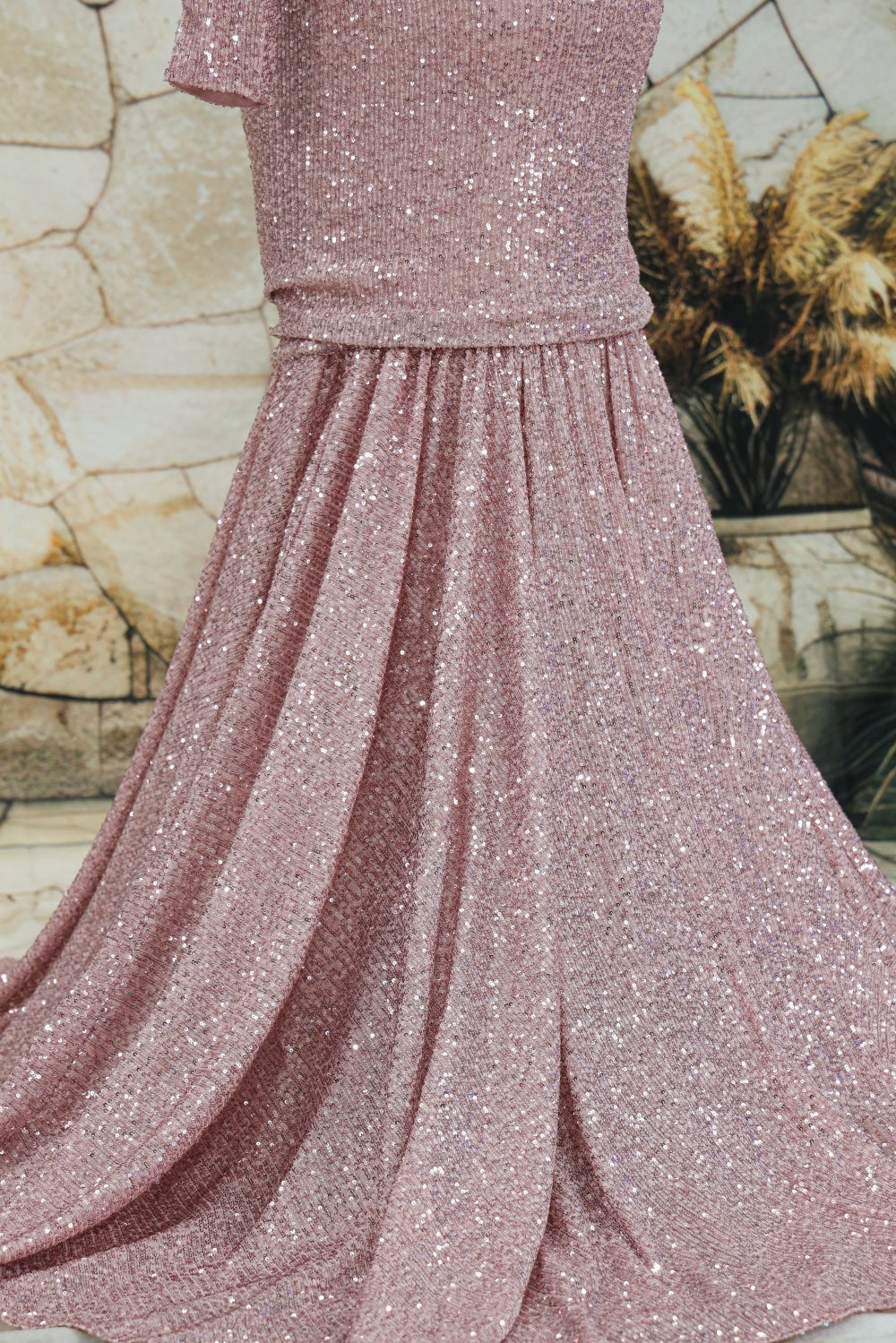 Kate Sequin Embroidery Trailing Detachable Sleeve Maternity Photoshoot Dress - Kate Backdrop.de