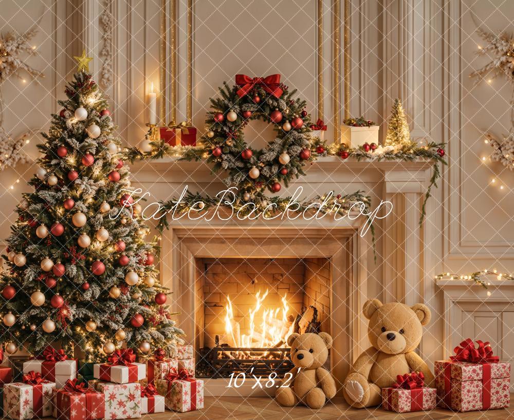 Kate Weihnachten Kamin Baum Klassisch Hintergrund Entworfen von Emetselch