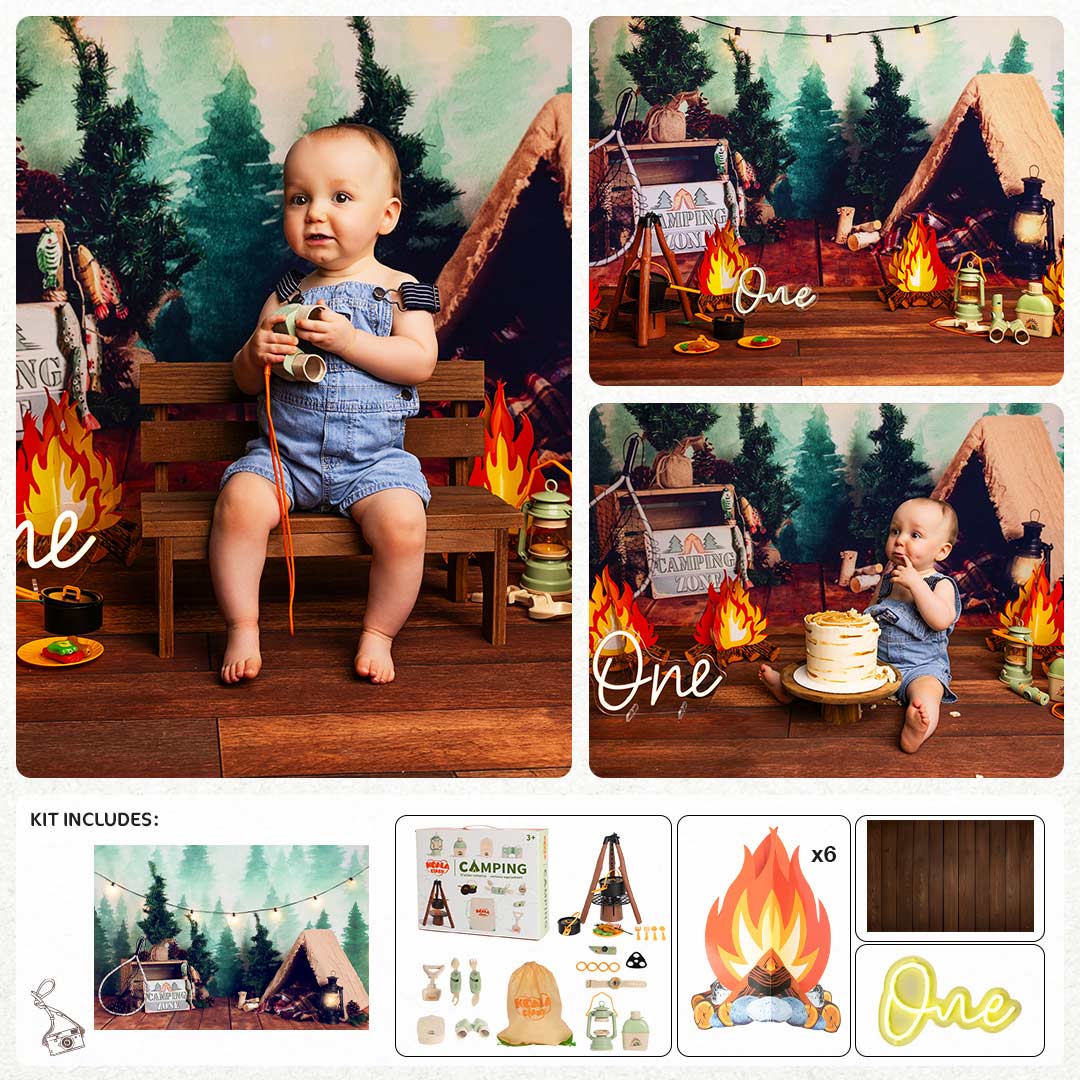Kate Camping Cake Smash Geburtstag Foto Kit - Kate Backdrop.de