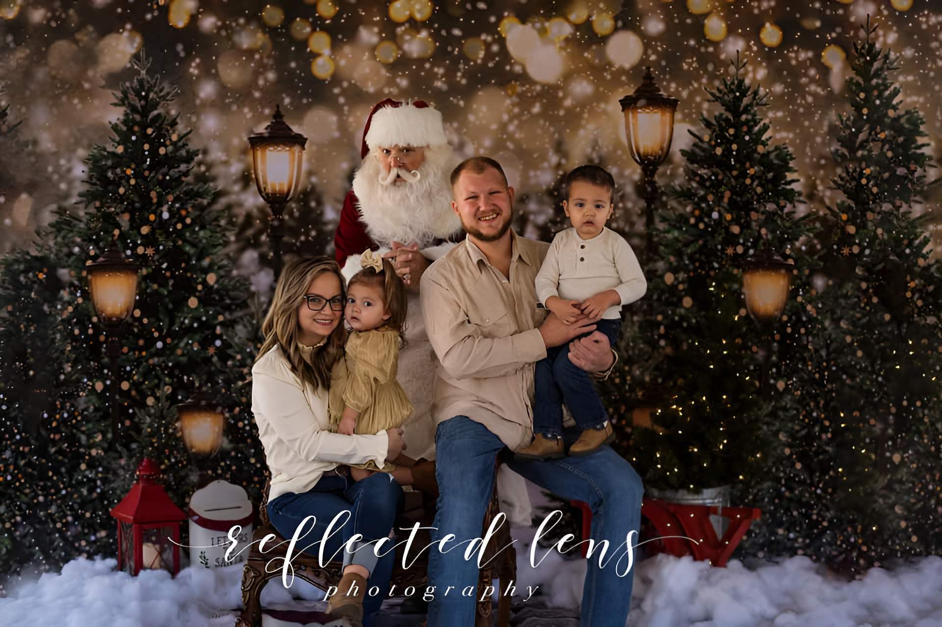 Kate Weihnachten Schneewald Lichter Hintergrund für Fotografie - Kate Backdrop.de