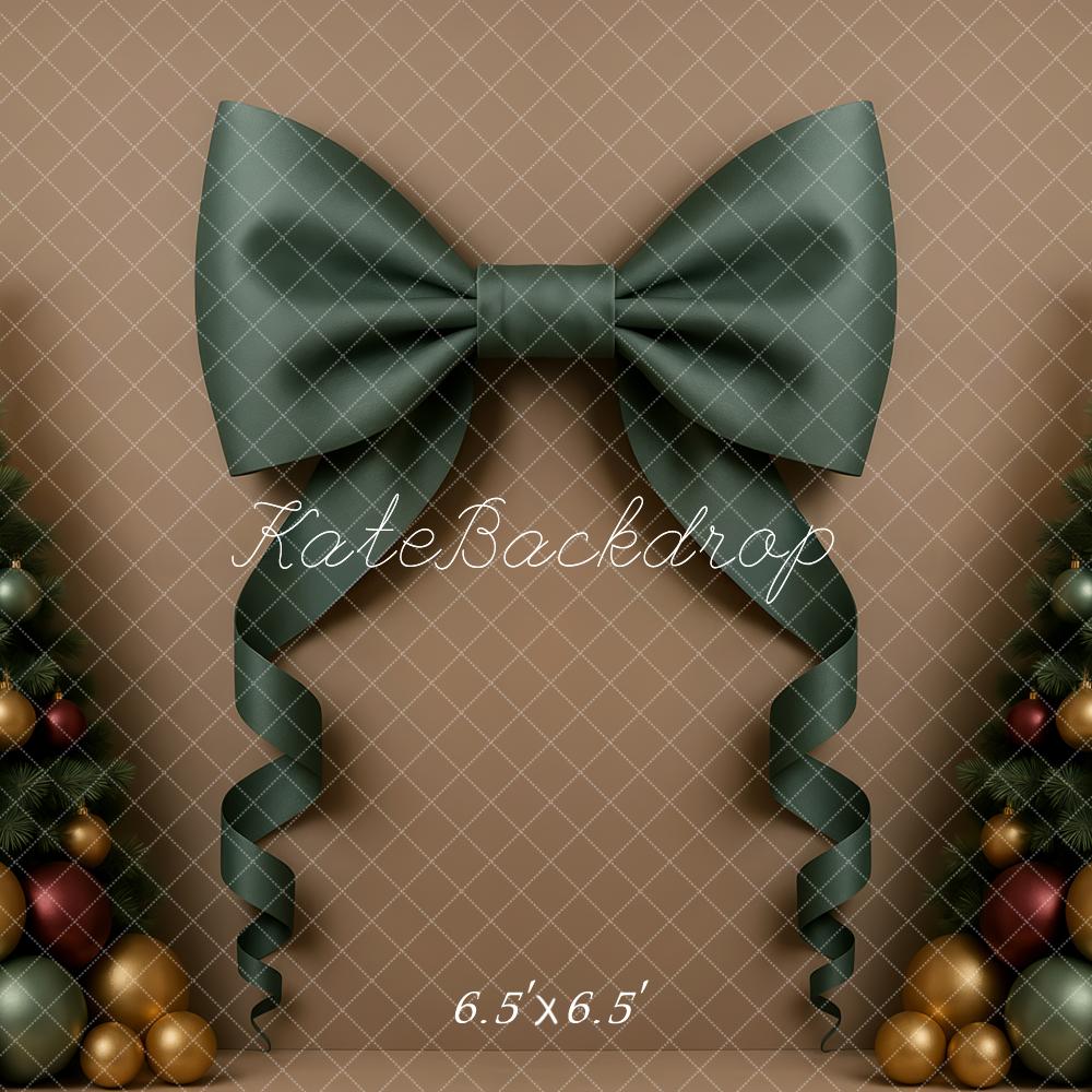 Kate Weihnachten Tannenbäume Schleife Braun Hintergrund Entworfen von Patty Roberts