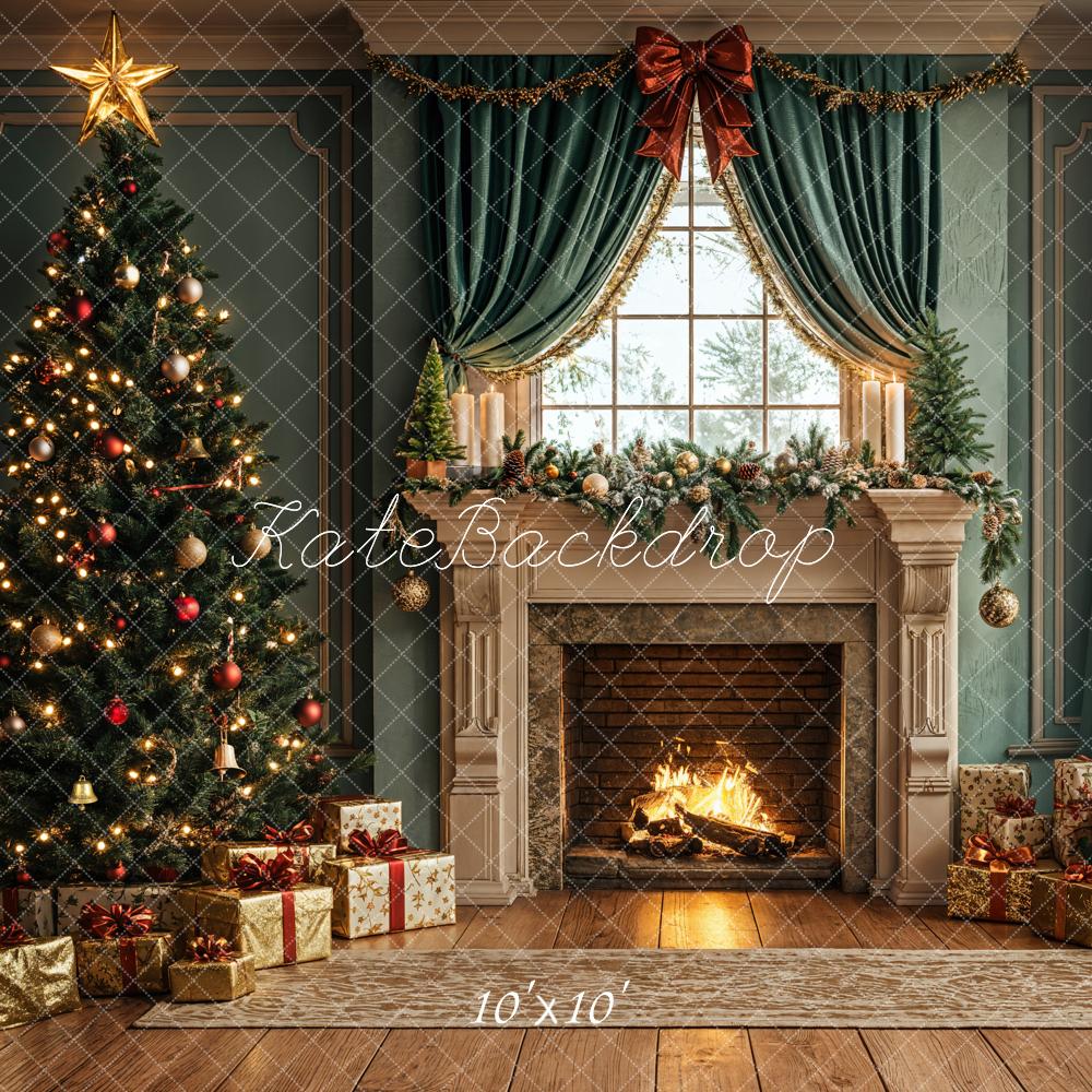 Kate Weihnachten Baum Kamin Geschenke Hintergrund Entworfen von Emetselch