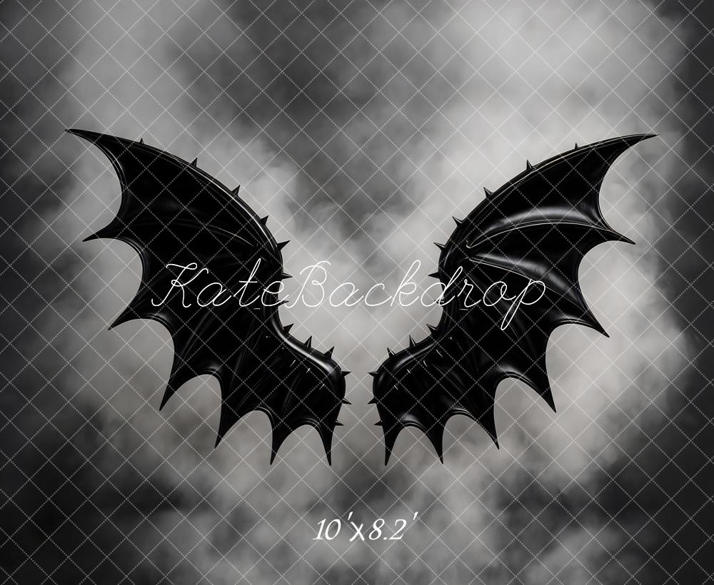 Kate Halloween Schwarze Flügel Nebel Hintergrund Entworfen von Mini MakeBelieve - Kate Backdrop.de