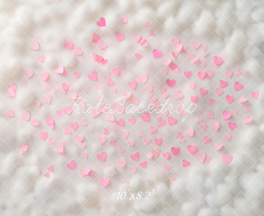 Kate Valentinstag Rosa Herzen Pastell Hintergrund Entworfen von Kate Image