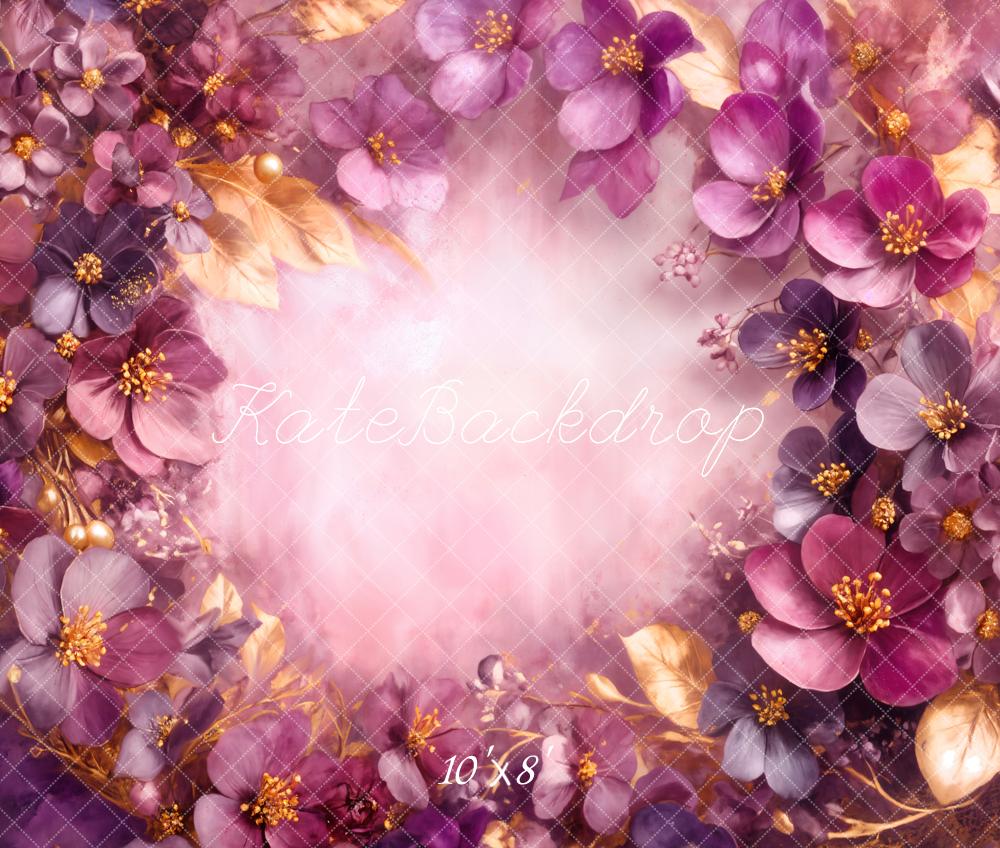 Kate Blumen Kranz Lila Fleece Hintergrund Entworfen von Emetselch