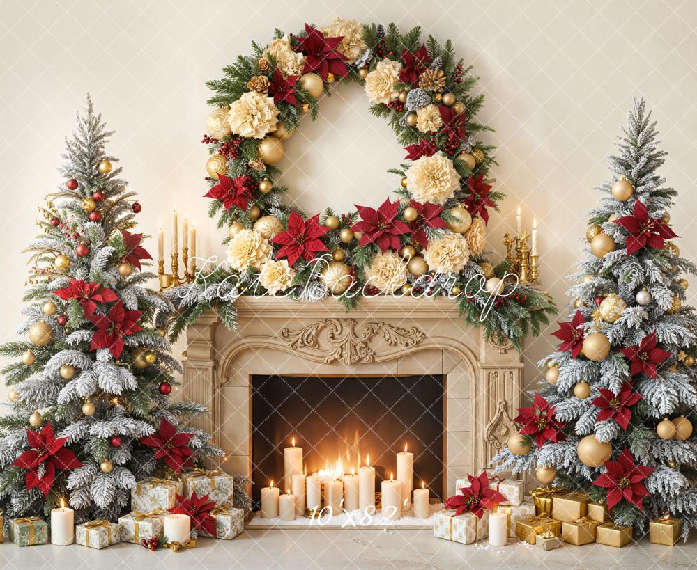 Kate Weihnachten Weihnachtsbaum Kamin Kranz Hintergrund Entworfen von Emetselch - Kate Backdrop.de