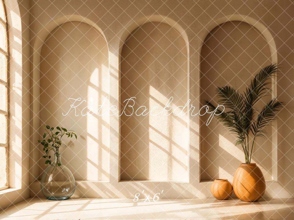 Kate Minimalistisch Bogen Sonnenlicht Beige Hintergrund Entworfen von Emetselch