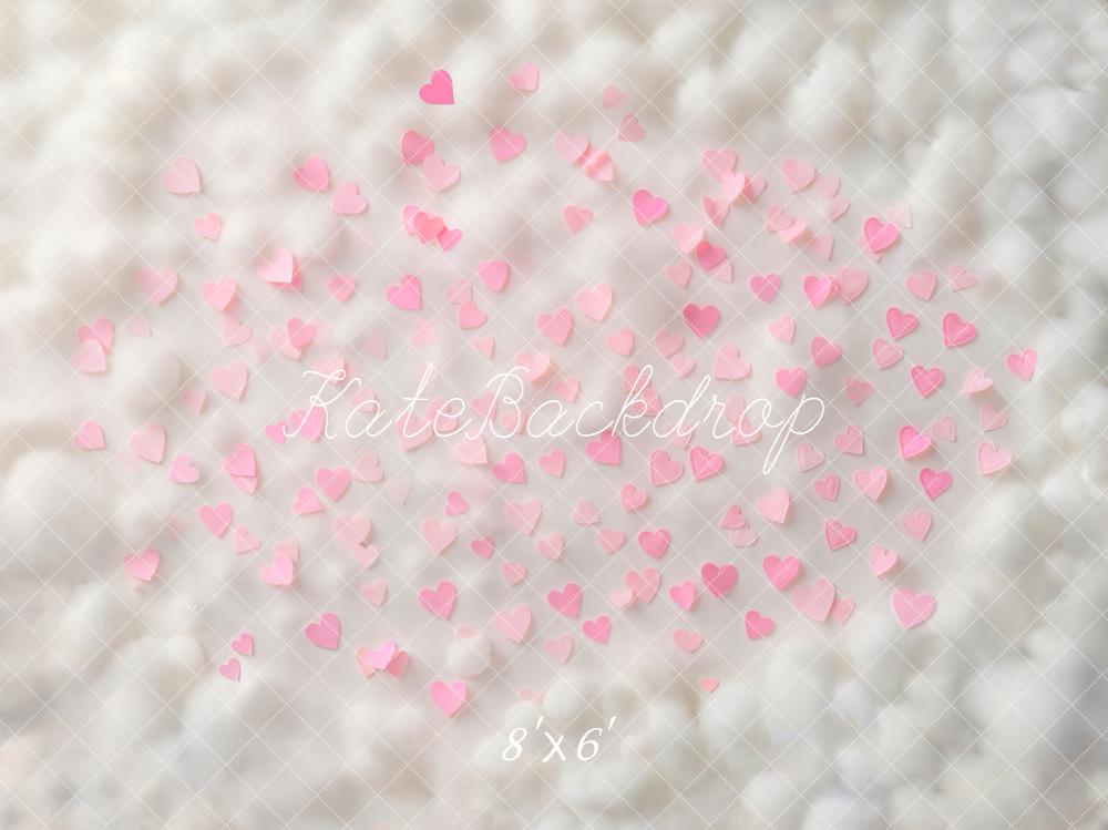 Kate Valentinstag Rosa Herzen Pastell Hintergrund Entworfen von Kate Image