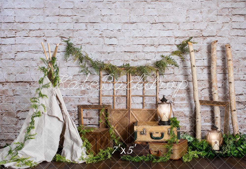 Kate Boho Tipi Koffer Holzrahmen Hintergrund Entworfen von Rose Abbas - Kate Backdrop.de