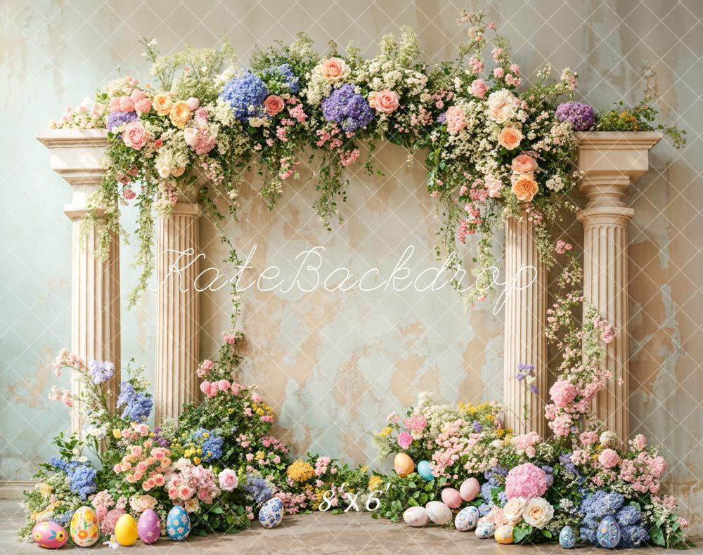 Kate Ostern Blumen Eier Säulen Fleece Hintergrund Entworfen von Emetselch
