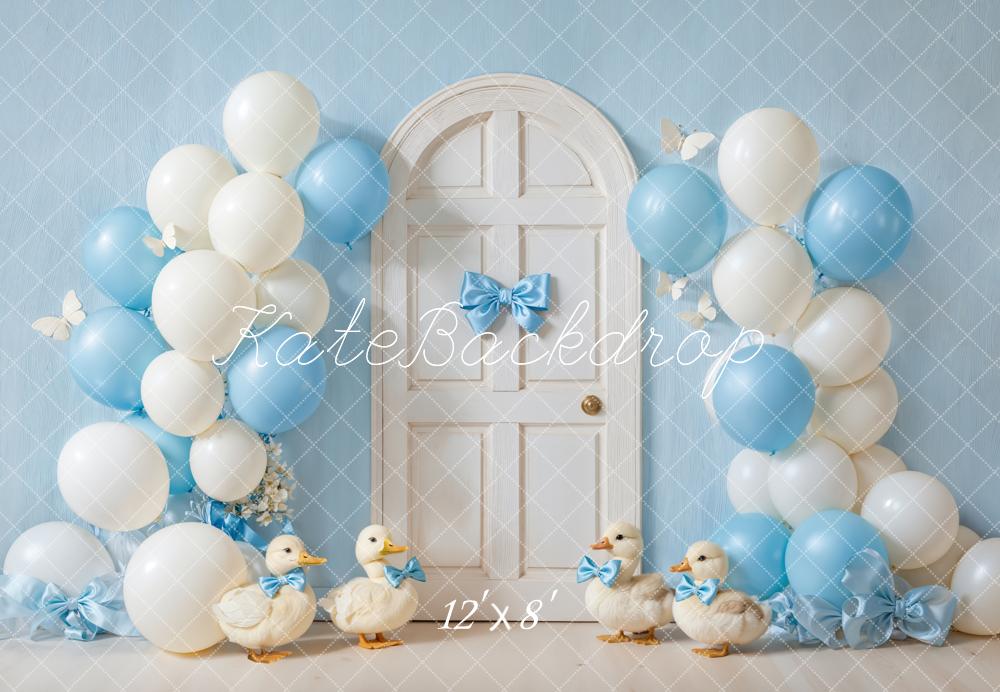 Kate Neugeborenes Tür Ballons Blau Fleece Hintergrund Entworfen von Emetselch