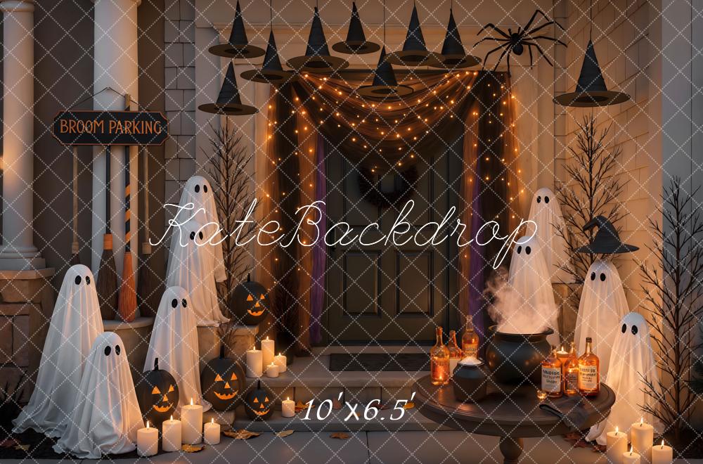 Kate Halloween Geister Kürbisse Hexenhüte Hintergrund Entworfen von Mini MakeBelieve - Kate Backdrop.de