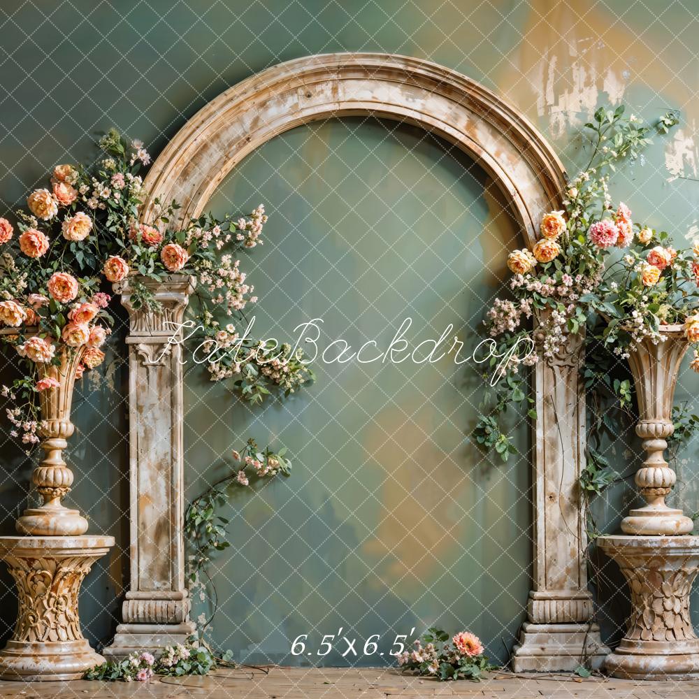 Kate Hochzeit Steinbogen Blumen Vintage Hintergrund Entworfen von Emetselch - Kate Backdrop.de