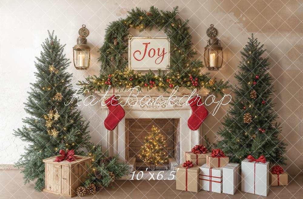 Kate Weihnachten Kamin Tannenbaum Geschenke Hintergrund Entworfen von Emetselch - Kate Backdrop.de