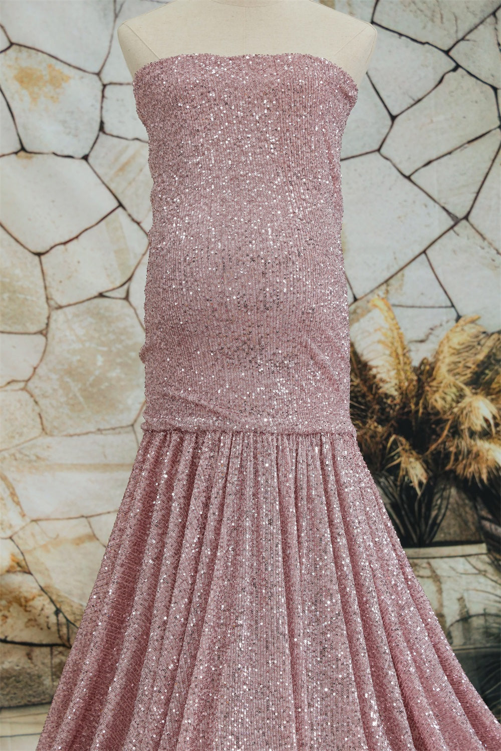 Kate Sequin Embroidery Trailing Detachable Sleeve Maternity Photoshoot Dress - Kate Backdrop.de